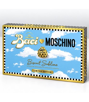 BACI PERUGINA MOSCHINO al latte con pepite di biscotto e semi di cacao IN SCATOLA REGALO DA 150GR