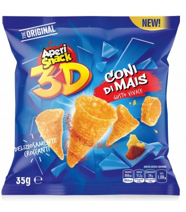 APERISNACK CONI DI MAIS AL GUSTO CHILI-PAPRIKA BUSTINA 25GR CONF. 36 PZ.