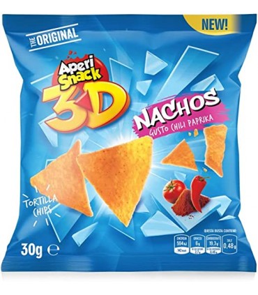 APERISNACK NACHOS classic gusto CHILI PAPRIKA BUSTINA 30GR CONF. 36 PZ.