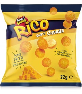 APERISNACK RICO gusto CHEESE NON FRITTI SENZA GLUTINE  BUSTINA 22GR CONF. 36 PZ.