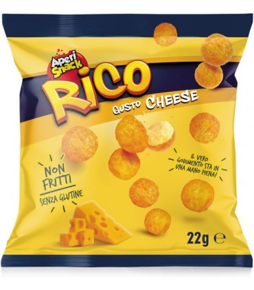 APERISNACK RICO gusto CHEESE NON FRITTI SENZA GLUTINE  BUSTINA 22GR CONF. 36 PZ.