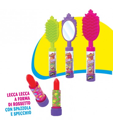 LECCA LECCA MY STAR LIPSTICK CON SPAZZOLA E SPECCHIO CONF. 12 PZ. COLORI ASSORTITI