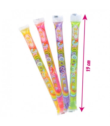 CARAMELLE JELLOOO STRIPS gelatine alla frutta divertentissime challenge su Tik Tok ai gusti assortiti busta 25G. CONF. 100 PZ.