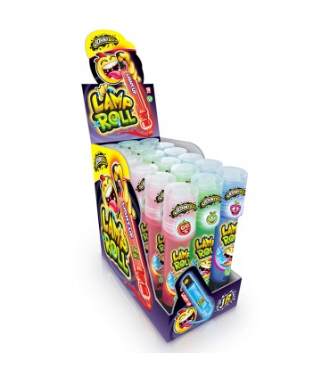 LAMP ROLLA CARAMELLE liquida che si illumina con 3 colori gusti alla frutta da 25GR EXPO DA 18PZ