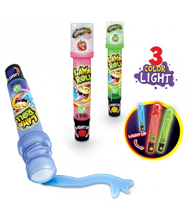 LAMP ROLLA CARAMELLE liquida che si illumina con 3 colori gusti alla frutta da 25GR EXPO DA 18PZ