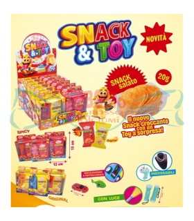 SNACK&TOY NUOVO SNACK CROCCANTE DA 20GR CON SORPRESA DENTRO CONF.12PZ