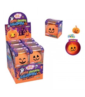 ZUCCA DI HALLOWEEN CON LUCE CARAMELLA DA 3GR CONF.12PZ