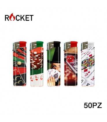 ACCENDINO ELETTRONICO ROCKET GAMES CONF. 50 PZ ASSORTITI CON 5 FANTASIE