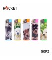 ACCENDINO ELETTRONICO ROCKET CANI CONF. 50 PZ ASSORTITI CON 5 FANTASIE