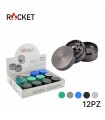 GRINDER ROCKET TRITATABACCO DIAMETRO 30 MM. 3 PARTI IN METALLO CONF. DA 12 PZ.