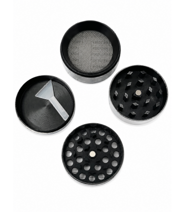 GRINDER ROCKET TRITATABACCO DIAMETRO 40 MM. 4 PARTI IN METALLO+ SPATOLA  CONF. DA 12 PZ.