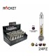 Pipette ROCKET IN METALLO H.8 CM CON BRACIERE IN METALLO Expo da 24 pz. COLORI ASSORTITI