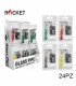 Pipette ROCKET in VETRO CON BRACIERE IN METALLO BLISTERATE SINGOLARMENTE CON RETINE DI RICAMBIO Expo da 24 pz. COLORI ASSORTITI
