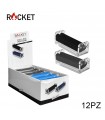 ROLLING MACHINE IN PLASTICA ROCKET PER SIGARETTE 70 MM. EXPO 12 PZ. ASSORTITI