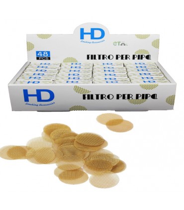 FILTRI PER PIPE IN ACCIAIO INOX COLORE ORO CONF. 48 SCATOLINE DA 10 RETINE
