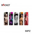 ACCENDINO ELETTRONICO ROCKET LADIES  CONF. 50 PZ ASSORTITI CON 5 FANTASIE