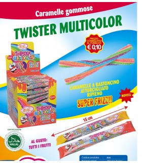 CARAMELLE TWISTER MULTICOLOR RIPIENE ALLA FRUTTA 6GR CONF.150PZ.