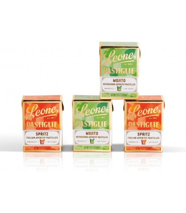 PASTIGLIE leone COCKTAIL IN 3 GUSTI: MOJITO-NEGRONI-SPRITZ IN SCATOLETTA DA 30G CONF. 36 PZ.