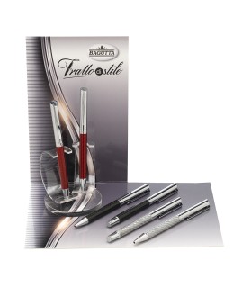 EXPO KIT BAGUTTA 6 PENNE REGALO ( 3 ROLLER E 3 SFERE) TRATTO DI STILE BICOLORE CON FINITURA FIBRA DI CARBONIO HK6021