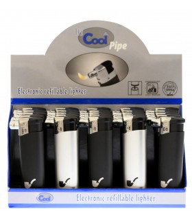 ACCENDINI elettronici  COOL PER PIPA PIEZO RICARICABILI conf.25PZ IN 2 COLORI W200