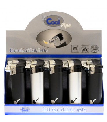 ACCENDINI elettronici  COOL PER PIPA PIEZO RICARICABILI conf.25PZ IN 2 COLORI W200