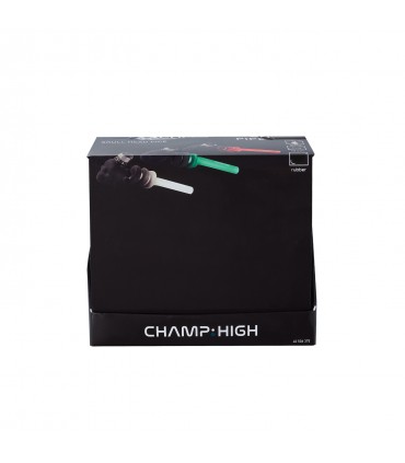 Pipette champ high in vetro con braciere a forma di teschio blisterata singolarmente con retine di ricambio espositore da 12pz