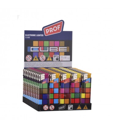 ACCENDINO ELETTRONICO PROF CUBE CONF. 50 PZ ASSORTITI CON 5 FANTASIE