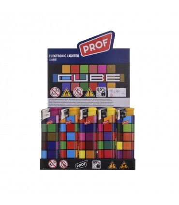 ACCENDINO ELETTRONICO PROF CUBE CONF. 50 PZ ASSORTITI CON 5 FANTASIE