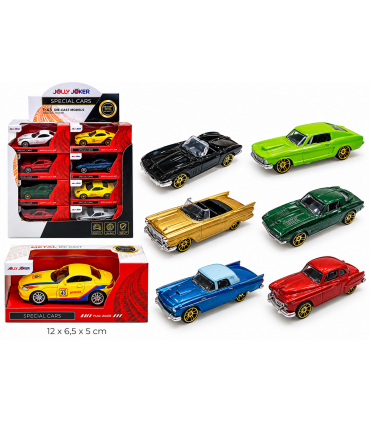 Auto JOLLY JOKER ACTION CARS CON RETROCARICA SCALA 1:64 ESPOSITORE DA 24PZ