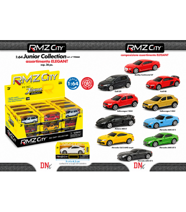 Auto city junior selezione di diverse auto sportive SCALA 1:64 ESPOSITORE DA 36PZ