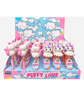lebez puffy love morbidi e coloratissimi espositore di penne e peluche a forma di unicorno conf.24pz