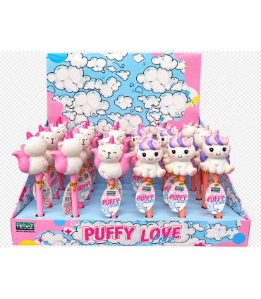 lebez puffy love morbidi e coloratissimi espositore di penne e peluche a forma di unicorno conf.24pz