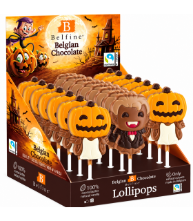 MINI LECCA LECCA HALLOWEEN ZUCCHETTA E VAMPIRO DI CIOCCOLATA BELFINE DA 8g EXPO DA 30PZ.