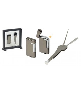 set x pipa LUBINSKI – accendino REGALO e curapipe acciaio WP211