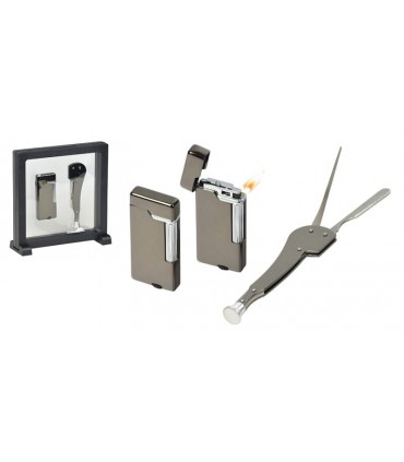 set x pipa LUBINSKI – accendino REGALO e curapipe acciaio WP211