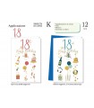 BIGLIETTO CROMO COMPLEANNO 18 ANNI CON APPLICAZIO IN CARTACONF.12 PZ. ASSORTITI