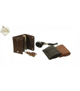 PORTATABACCO LUBINSKI BOX PICCOLA 2 BOTTONI IN NAPPA MORBIDA COLORE NERO  I750