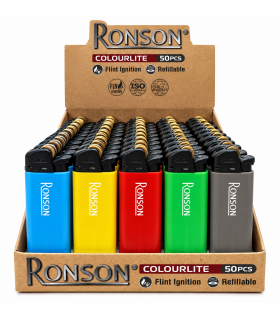 ACCENDINO pietrina tinta unita RICARICABILE RONSON CONF. 50 PZ ASSORTITI