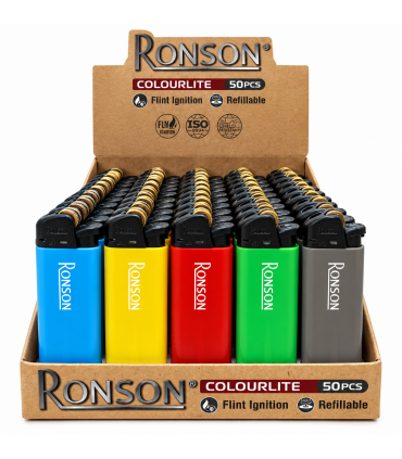 ACCENDINO pietrina tinta unita RICARICABILE RONSON CONF. 50 PZ ASSORTITI