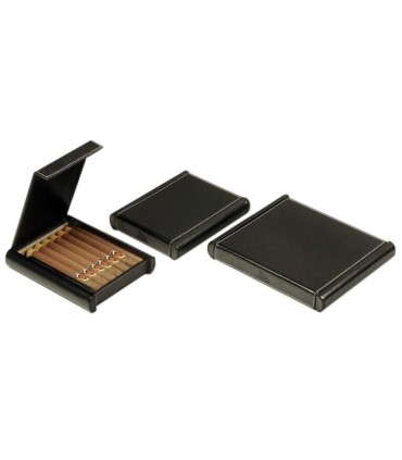humidor da viaggio LUBINSKI IN SIMILPELLE E LEGNO DI CEDRO con chiusura calamita m. PICCOLA 19x22x4cm Q112