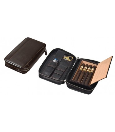 trousse DA viaggio SUPER LUSSO LUBINSKI x 4 Churchill  IN PELLE DI vitello nero MI518