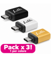 LILLI ADATTATORE USB A USB-C BLISTER DA 3PZ disponibile in tre colori ( bianco,oro,nero)