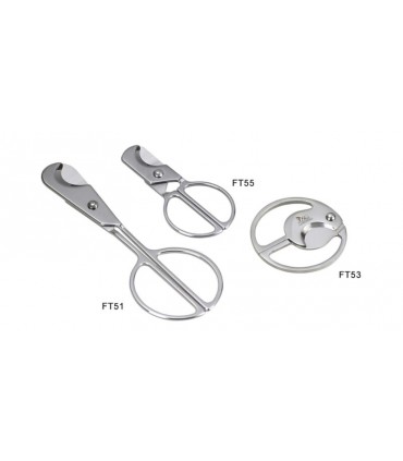 forbice LUBINSKI tagliasigari IN ACCIAIO inox fancy rotonda con scatola REGALO IN PLASTICA DURA  FT53