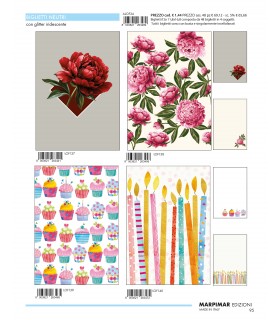 BigliettO MARPIMAR COMPLEANNO con foil oro e rilievo CONF. 12 PZ. ASSORTITI
