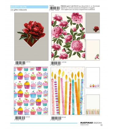 BigliettO MARPIMAR COMPLEANNO con foil oro e rilievo CONF. 12 PZ. ASSORTITI