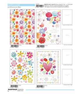 BigliettO MARPIMAR COMPLEANNO con foil oro e rilievo CONF. 12 PZ. ASSORTITI