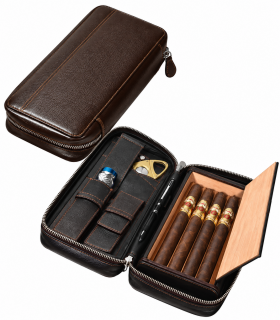 trousse DA viaggio SUPER LUSSO LUBINSKI x 4 Churchill  IN PELLE DI vitello BROWN MI518
