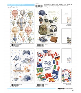 BigliettO MARPIMAR COMPLEANNO con foil oro e rilievo CONF. 12 PZ. ASSORTITI