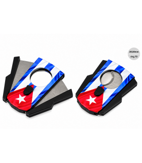 tagliasigari LUBINSKI bilama VENTAGLIO 70 ring. Cuban Flag lame acciao FT440