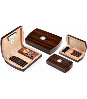 HUMIDOR DA VIAGGIO LUBINSKI IN NOCE “PRISMA” PER TOSCANI Q189